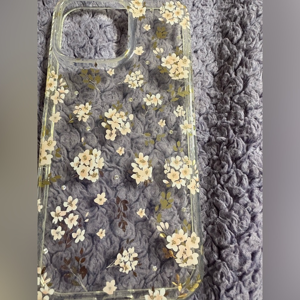 Floral Clear Phone Case 16 pro max